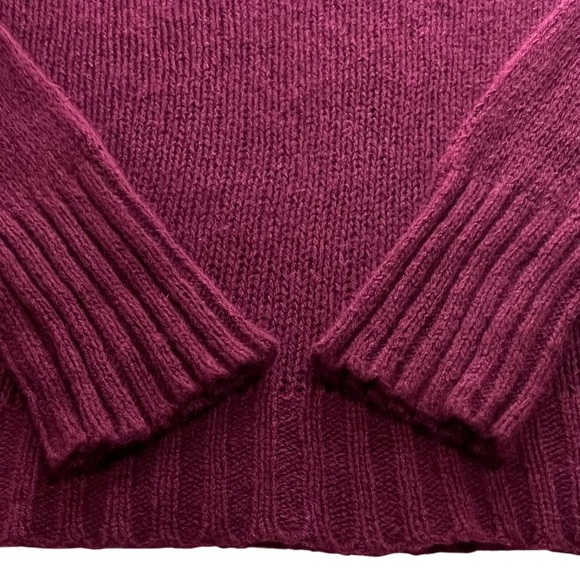 AEO Sweater Angora Wool Blend Crew Neck Long Sleeve Burgundy Wine Junior Large L - Picture 10 of 14
